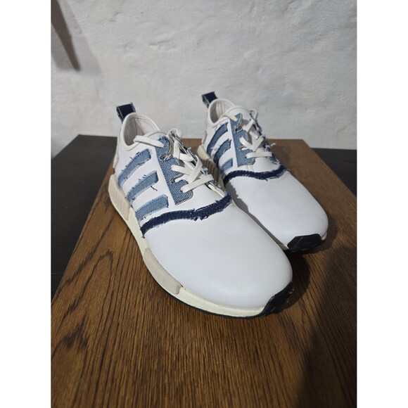 adidas Other - adidas NMD R1 Denim Pack Premium White Leather Raw Denim - Men's 11.5